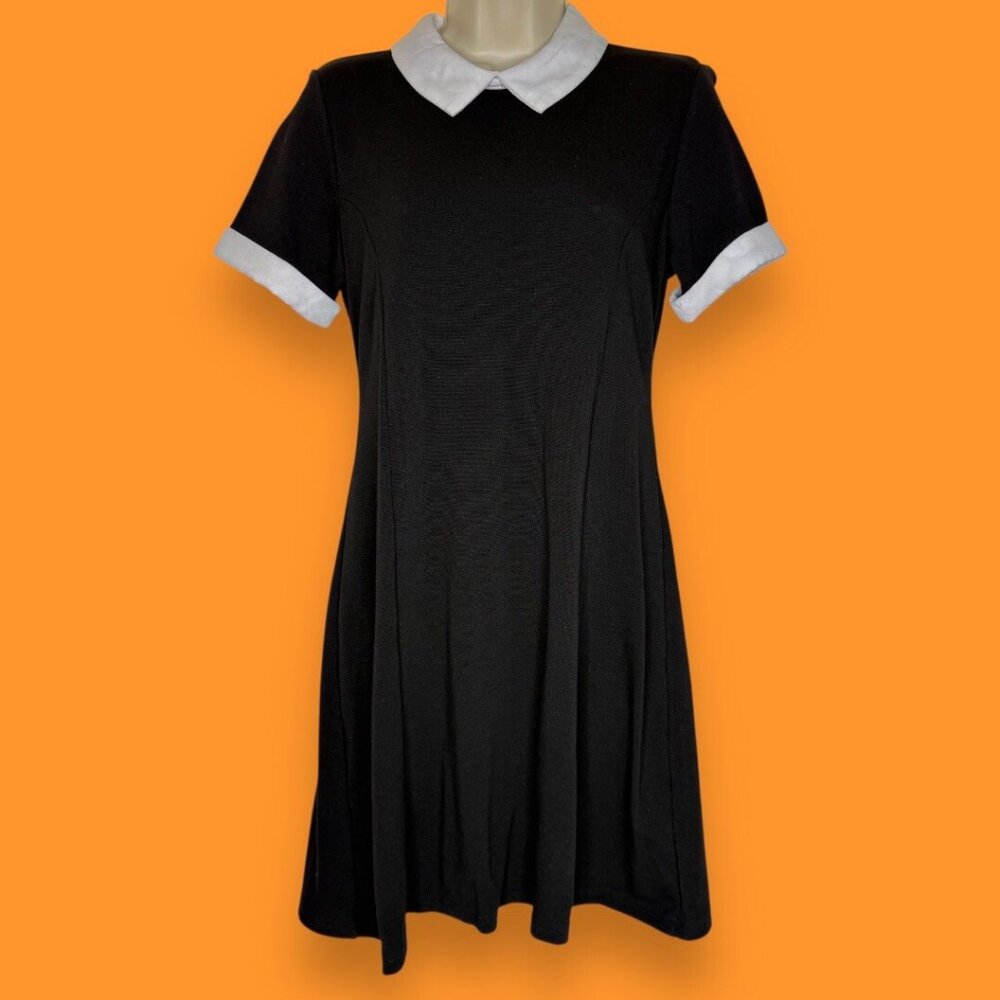 Spirit Halloween Costume Wednesday Addams Dress Collar Womens Size L Black White